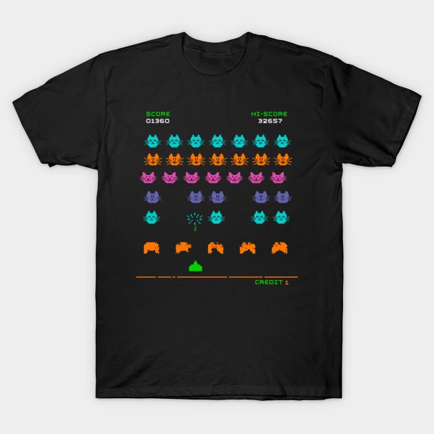 Space Cats Invasion T-Shirt by expo